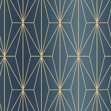 Обои Kayla Metallic Geometric Blue / Bronze Muriva 703016