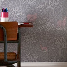 Обои Woodland Nite Dark Grey Hevensent WOO-WP-NIT