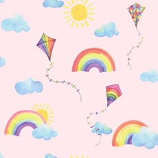 Обои Over the Rainbow Flying Kites Розовый / Мульти Holden 91021