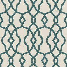 Обои Freundin II Geo Trellis White / Teal Rasch 442830