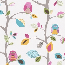 Обои Bright Owls 10м белые AS Creation 8563-26