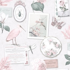 Винтажные обои Curiosity Collage Dusky Pink Holden 12371