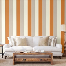 Полосатые обои Orange, Coffee & Cream - Direct Wallpapers E40915