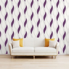 Текстурированные обои с волнистым тиснением фиолетового цвета - Direct Wallpapers E62006