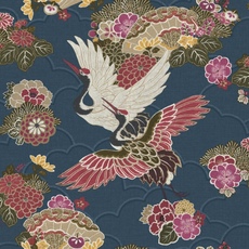 Akari Kyoto Cranes Обои Темно-синий / Пурпурный Rasch 282763