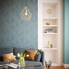 Обои Glam Shimmering Lines Teal Antique Gold Rasch 542066