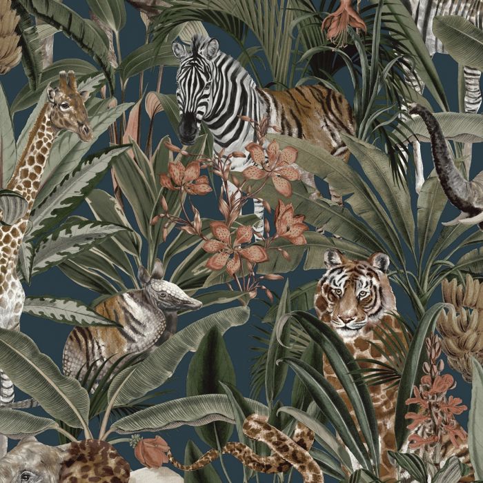 Обои Safari Animal Fusion темно-синие Holden 13012