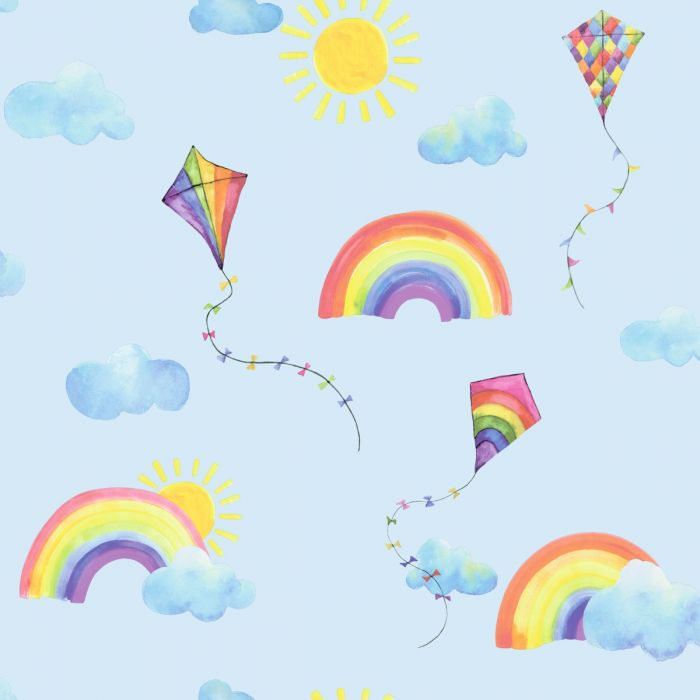 Обои Over the Rainbow Flying Kites Синие/Мульти Holden 91022