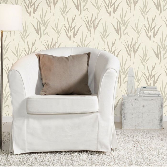 Обои Glam Shimmering Leaves Beige-Gold Rasch 541908