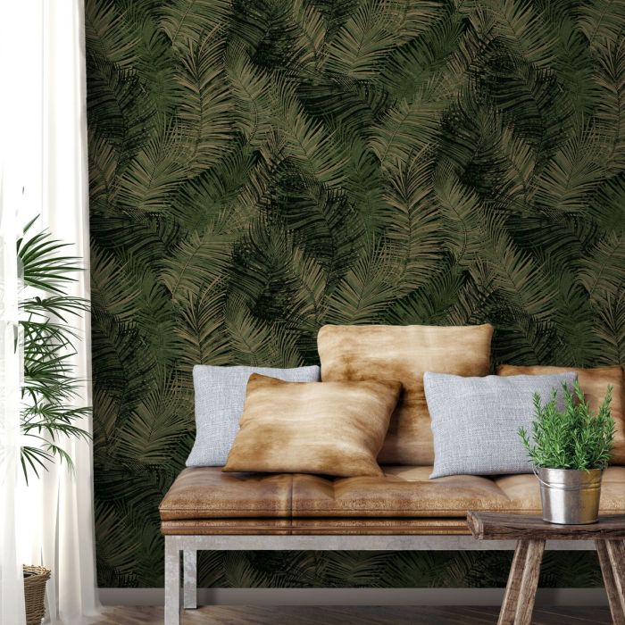 Коллекция обоев Odyssee Areca Leaf Green Muriva L93404