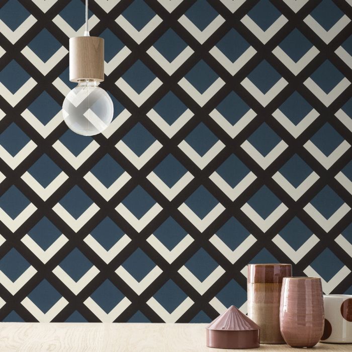 Обои Denzo II 3D Deco Motif Navy Rasch 401950