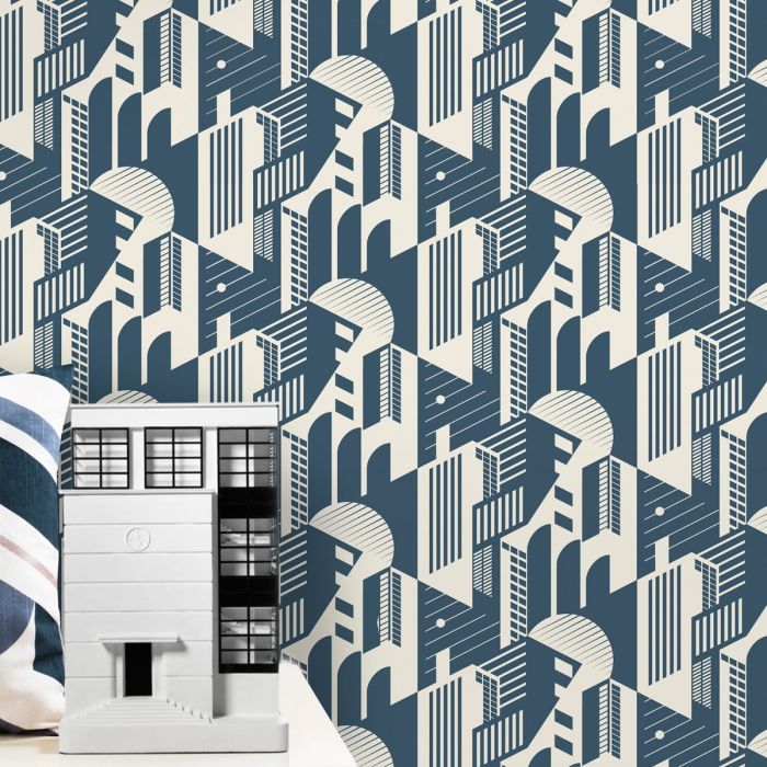 Обои Bauhaus из выстиранного денима Mini Moderns AZDPT044WD