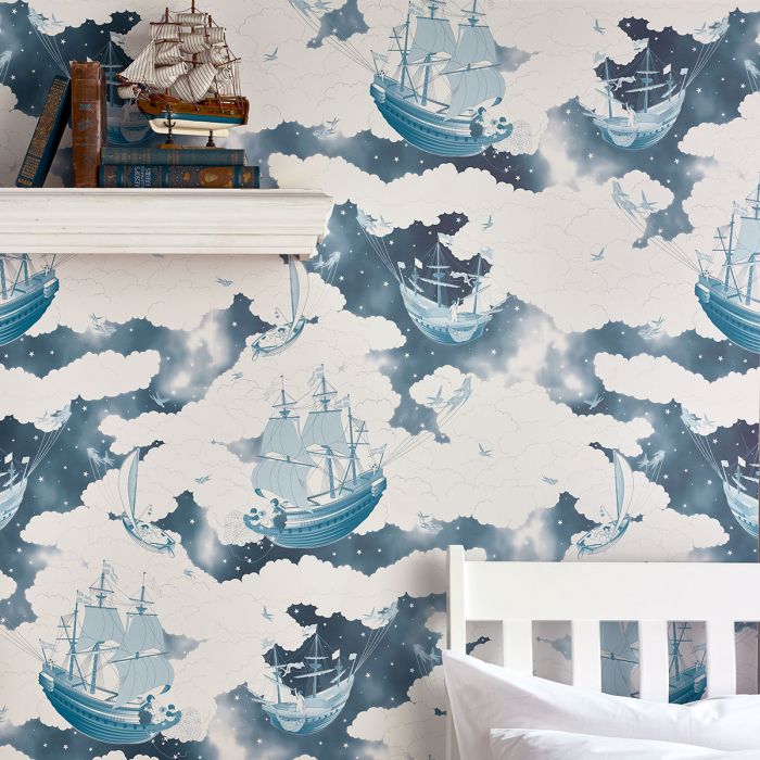 Fishing for Stars Wallpaper Midnight Blue Hevensent FFS-WP-MID
