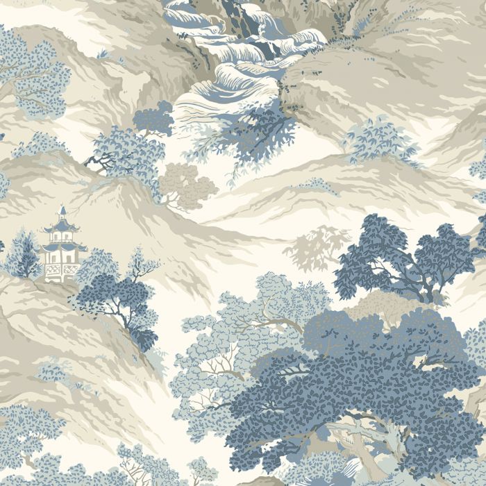 Crown Archives Восточный пейзаж Обои China Blue M1190