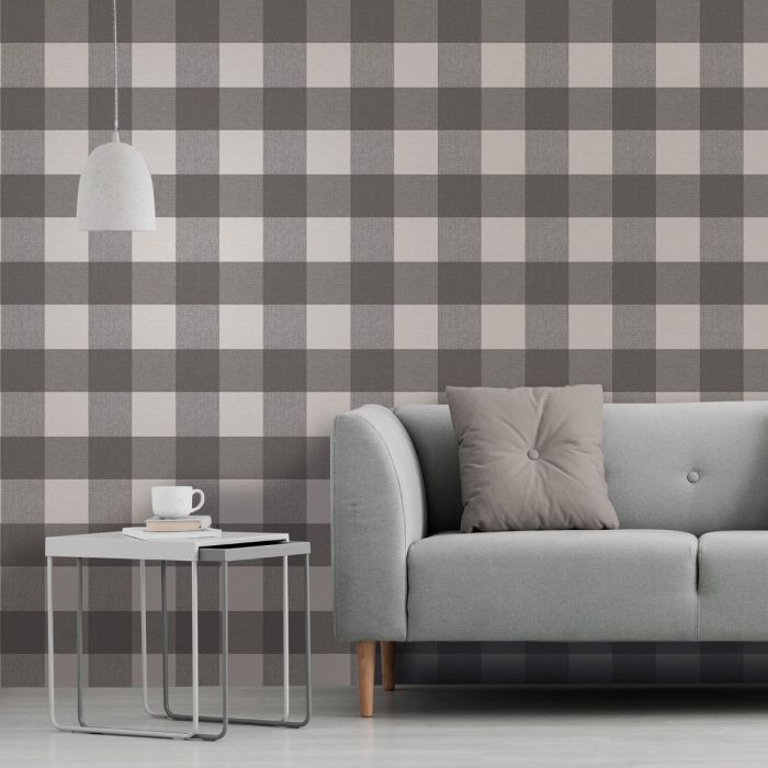 Обои Crown Glamorous Check Темно-серый M1502
