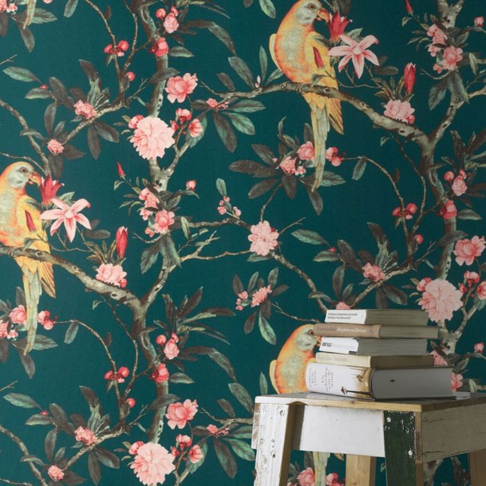 Обои Rasch Poetry II Exotic Bird Teal Multi 543353